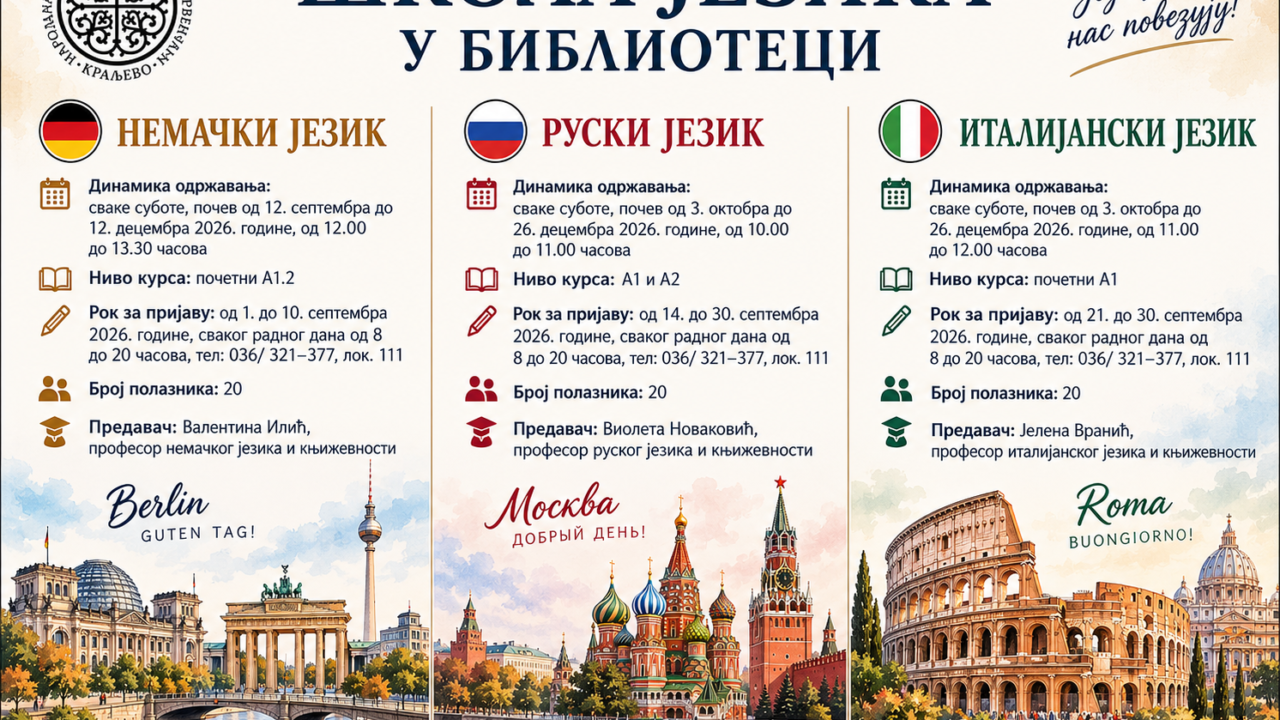 ШКОЛА ЈЕЗИКА У БИБЛИОТЕЦИ